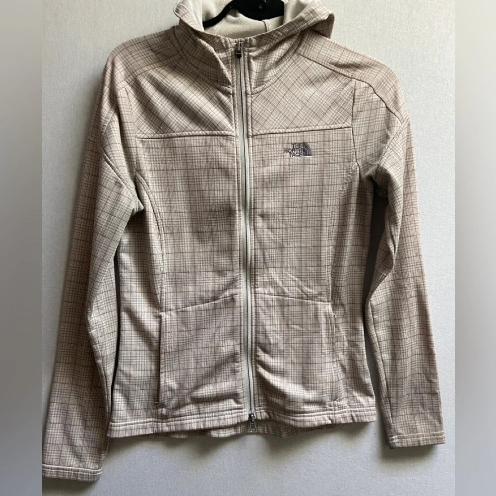 North Face fleece lined hoodie full zip jacket Sz S